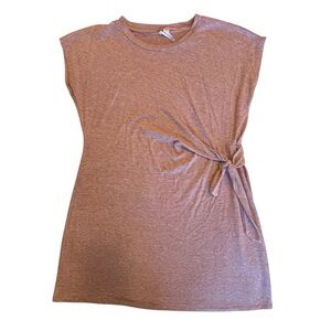 Cable & Gauge Pink Tie-Front Short Sleeve Tunic Mini Dress Sz XL